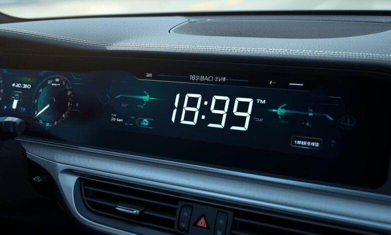 Baimoqi car digital clock on dashboard